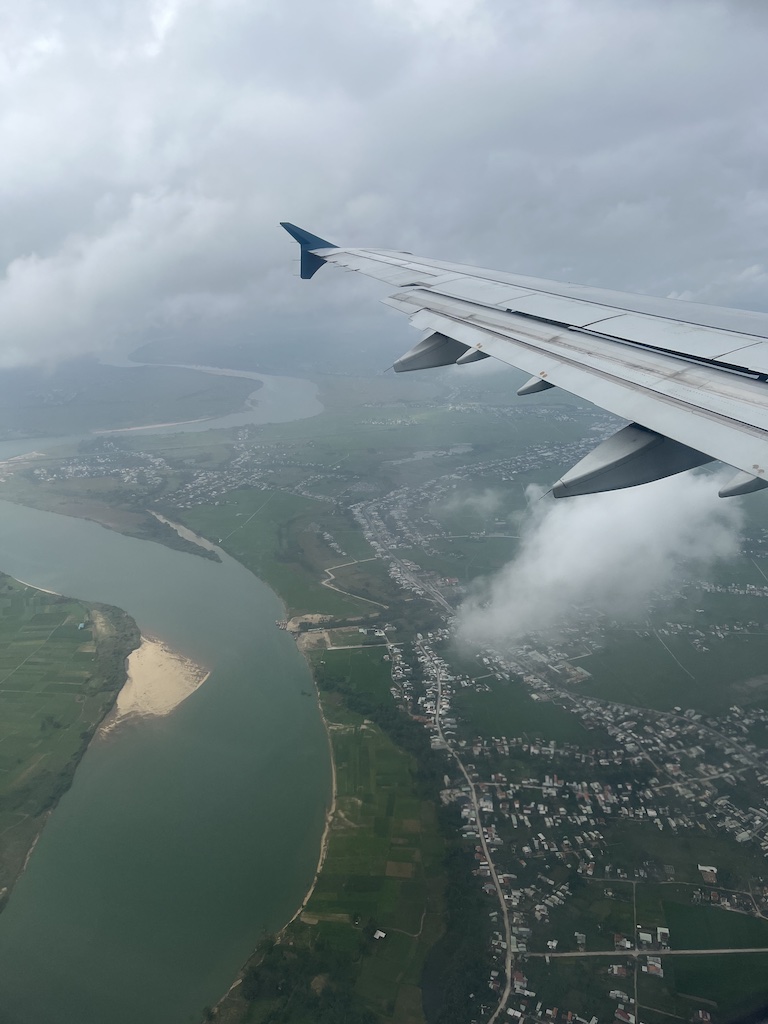 View from a plane to Da Nang